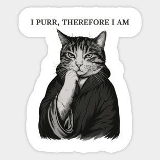 I-Purr-Therefore-I-Am-Funny-Philosophical-Cat-Lover Sticker